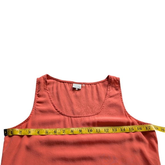 Ecru The Clean Tank Top Luxe Layers Classic Women S Sandwashed Silk Coral Orange - Picture 10 of 11